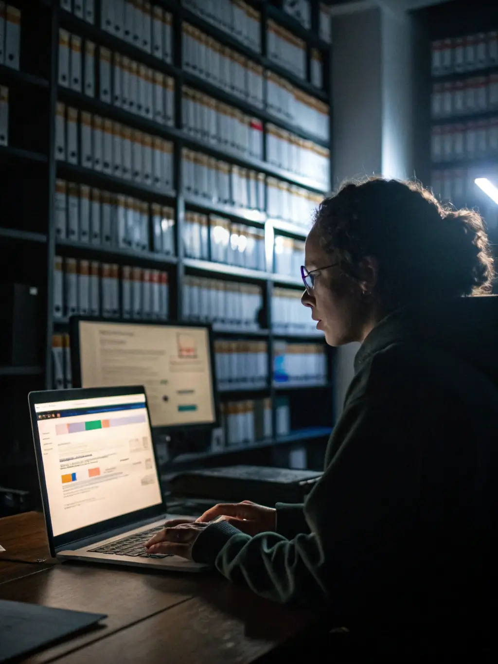 An image depicting an AI-powered search interface quickly finding relevant information within a large dataset, emphasizing efficiency for consultants.