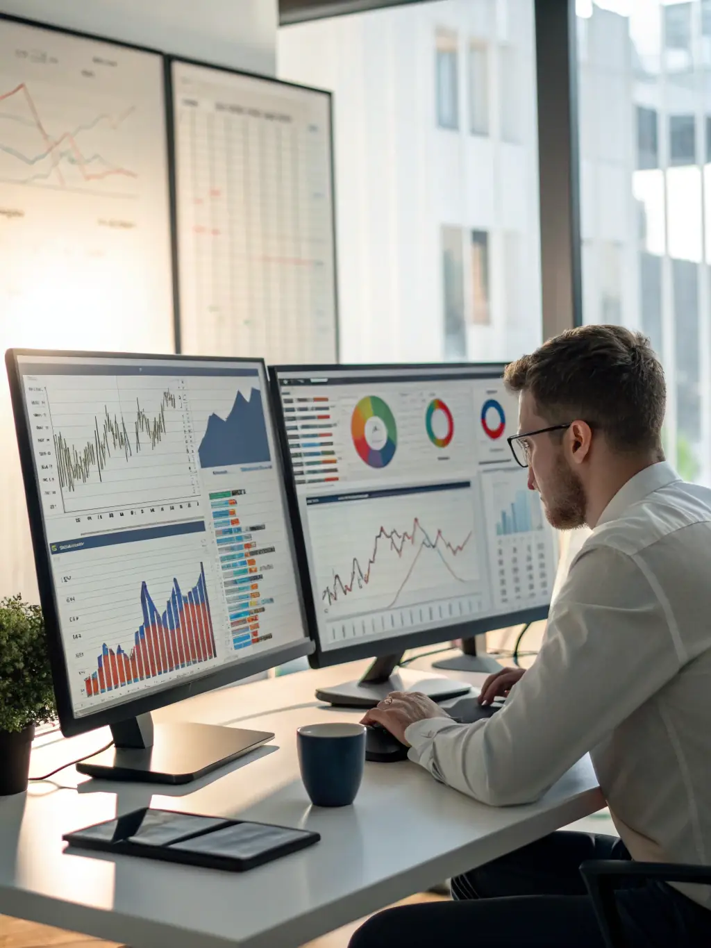 A consultant reviewing a detailed report generated by RESSA, highlighting key findings and actionable insights.